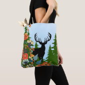 Tote Bag Cerf avec Big Rack Out Forest Blue Sky (De près)