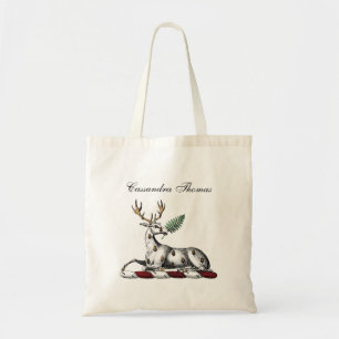 Tote Bag Cerf avec fougère emblème de crête héraldique