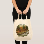 Tote Bag Cerf blanc et cascade (Devant (produit))