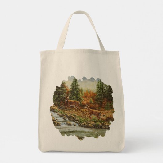 Tote Bag Cerf blanc et cascade (Dos)