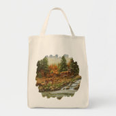 Tote Bag Cerf blanc et cascade (Devant)