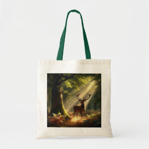 Tote Bag Cerf dans la forêt matinale