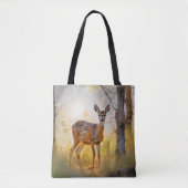 Tote Bag Cerf gracieux dans la conception de la nature fore (Devant)