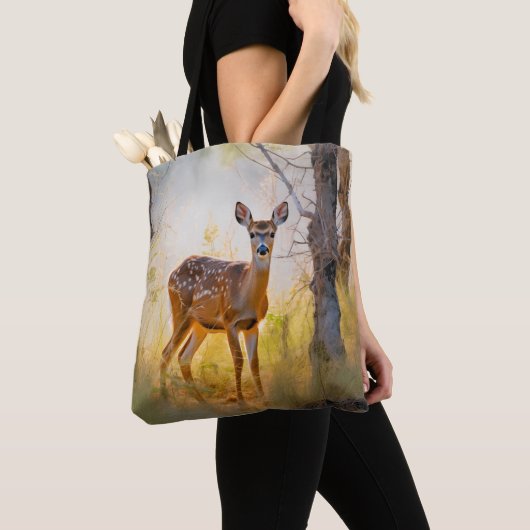 Tote Bag Cerf gracieux dans la conception de la nature fore (De près)