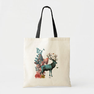 Tote Bag Cerfs communs de turquoise dans la forêt de