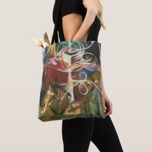 Tote Bag Cerfs dans la forêt par Franz Marc, Beaux-arts vin