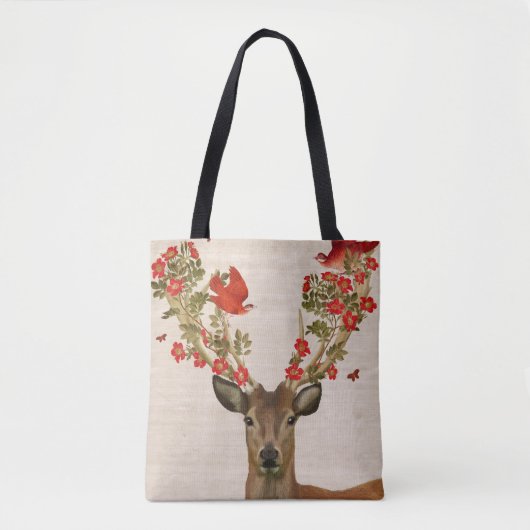 Tote Bag Cerfs et Inséparables (Devant)