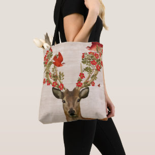 Tote Bag Cerfs et Inséparables