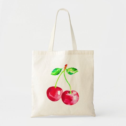 Tote Bag Cerise, Cerises rouges (Devant)