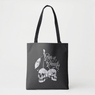 Tote Bag Cerise crâne Éffrayante et Halloween gothique doux