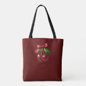 Tote Bag Cerises avec cerise-cerise-bow rouge-Oh cerise (Dos)