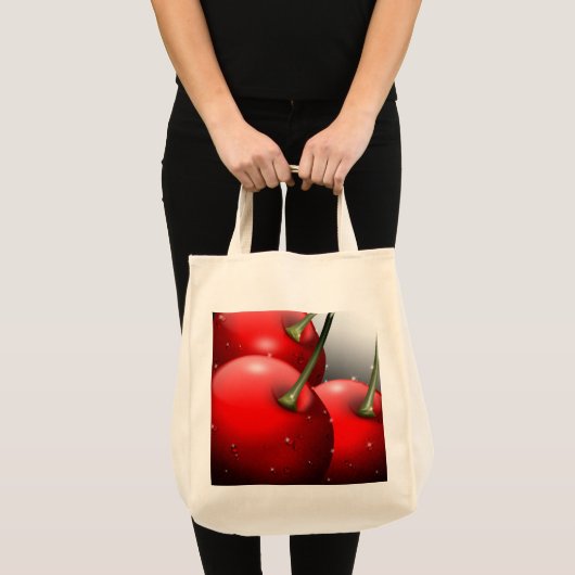 Tote Bag Cerises avec gouttes de ragoût (Devant (produit))