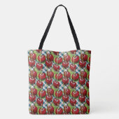 Tote Bag Cerises mignonnes À damiers milieu du siècle (Dos)