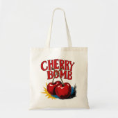 Tote Bag Cerises Rétro Bombe Cerise (Devant)
