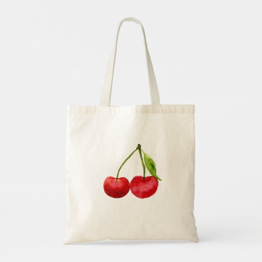 Tote Bag Cerises rouges mignonnes d'aquarelle (Dos)