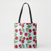 Tote Bag Cerises rouges partout sur Motif personnalisé (Devant)