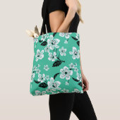 TOTE BAG CERISIER EN FLEURS - SAKURA (MENTHE) (De près)