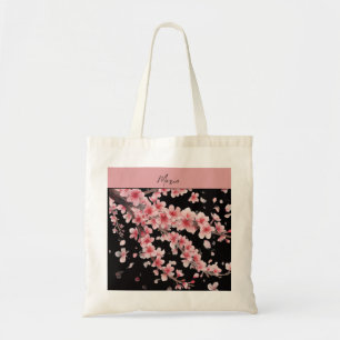 Tote Bag Cerisier Japonais Fleur Rose Blanc