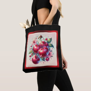 Tote Bag Cerisier Rouge Cute Cerises Floral Fille Rose
