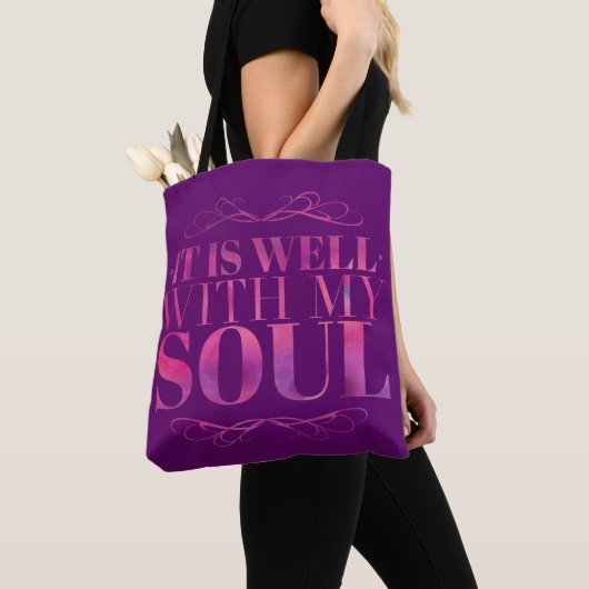 Tote Bag C'Est Bien Avec Mon Âme Violet (De près)