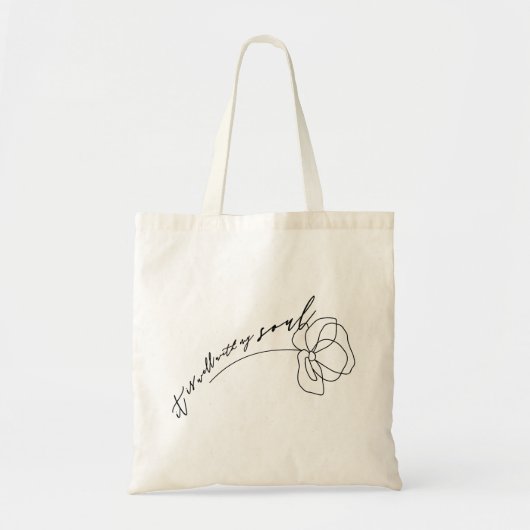 Tote Bag C'est bien avec My Soul Floral (Devant)