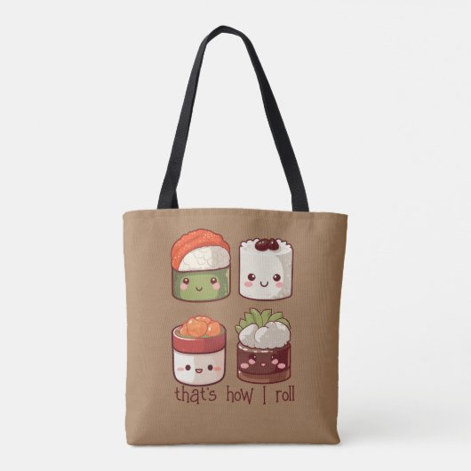 Tote Bag C'est comme ça que je roule Cute Kawaii Sushi (Dos)