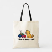 Tote Bag C'est comme ça que je roule : mignonette chatte et (Dos)