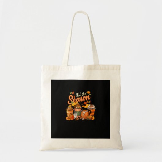 Tote Bag C'Est La Saison Citrouille Leaf Latte Fall Thanksg (Devant)