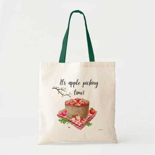 Tote Bag C'est le temps de cueillette de pommes ! (Devant)