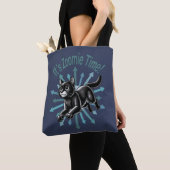 Tote Bag C'est le temps de Zoomie Chat Noir (De près)