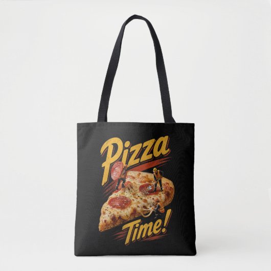 Tote Bag C'est l'heure de la pizza ! (Devant)