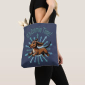 Tote Bag C'est l'heure de Zoomie Dachshund (De près)