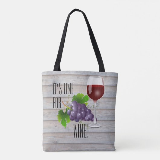 Tote Bag C'est l'heure ou le vin ! (Dos)