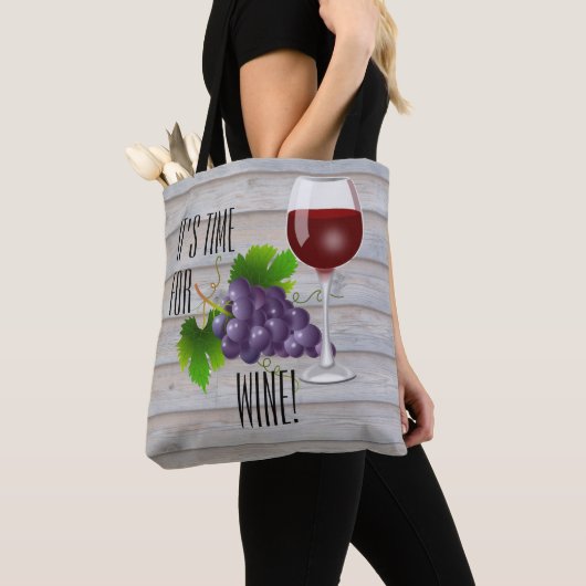 Tote Bag C'est l'heure ou le vin ! (De près)