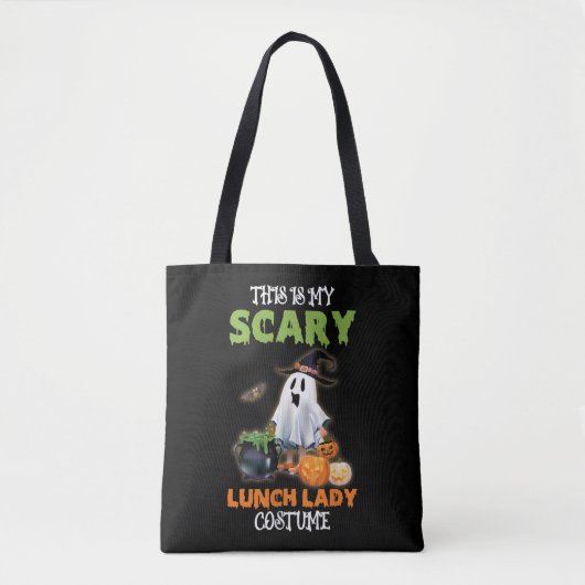 Tote Bag C'est mon Halloween dame de déjeuner effrayant (Devant)
