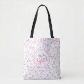 Tote Bag C'est une fille florale personnalisable (Devant)