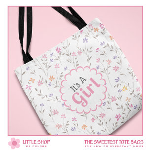 Tote Bag C'est une fille florale personnalisable