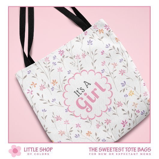 Tote Bag C'est une fille florale personnalisable
