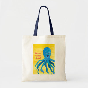 Tote Bag C'est une grande pieuvre bleue du jour