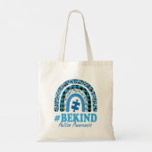 Tote Bag Cet arc-en-ciel Leopard Print Be Kind Autism (Dos)