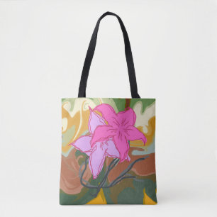 Tote Bag Cette conception de fleurs abstraites allie des fl