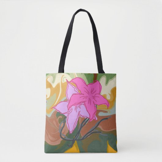 Tote Bag Cette conception de fleurs abstraites allie des fl (Devant)