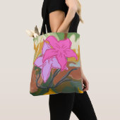 Tote Bag Cette conception de fleurs abstraites allie des fl (De près)