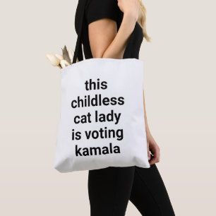 Tote Bag Cette dame de chat sans enfant vote kamala drôle
