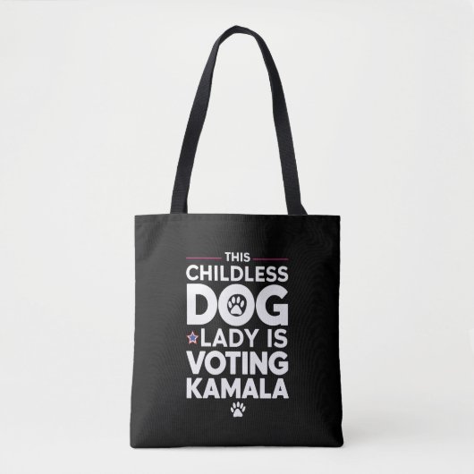 Tote Bag Cette dame de chien sans enfant votera l'élection  (Devant)