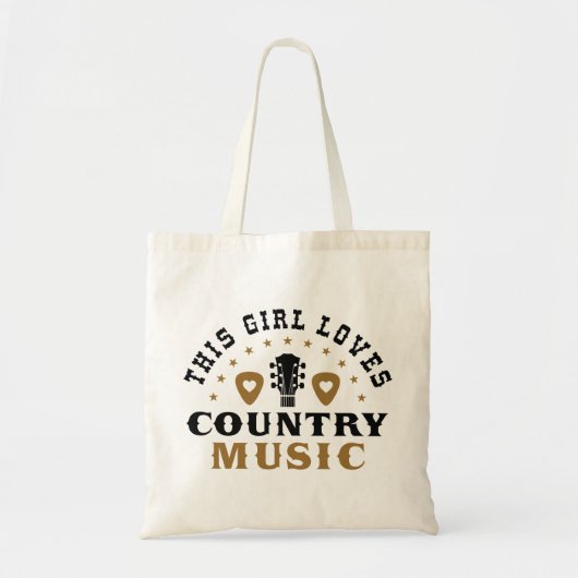 Tote Bag Cette Fille Aime La Musique Country (Devant)