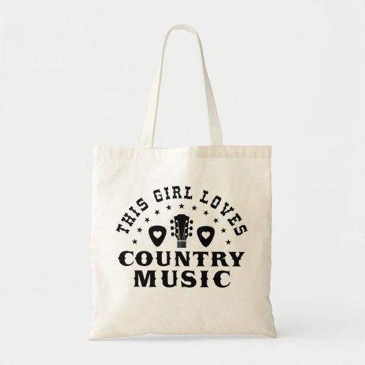 Tote Bag Cette Fille Aime La Musique Country (Devant)