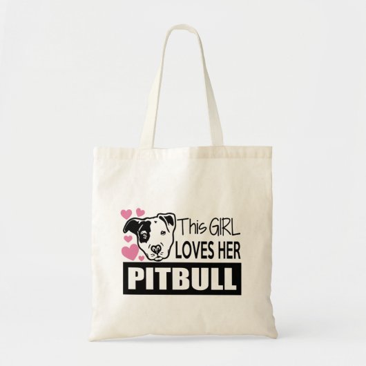 Tote Bag Cette fille aime son Pitbull (Devant)