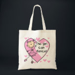 Tote Bag Cette fille peut danser le T-shirts et les cadeaux<br><div class="desc">Si vous aimez danser et des chiffres de bâton vous aimerez ce chiffre mignon de bâton conception de ballerine dans le rose sur des T-shirts de ballerine,  des tasses,  des sacs,  des cartes,  des autocollants,  le magnet,  des coussins,  et d'autres articles !</div>