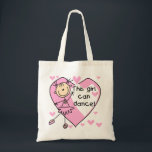 Tote Bag Cette fille peut danser le T-shirts et les cadeaux<br><div class="desc">Si vous aimez danser et des chiffres de bâton vous aimerez ce chiffre mignon de bâton conception de ballerine dans le rose sur des T-shirts de ballerine,  des tasses,  des sacs,  des cartes,  des autocollants,  le magnet,  des coussins,  et d'autres articles !</div>